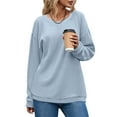 thumbnail image 2 of Fantaslook Textured Womens Sweatshirts Oversized Pullover Long Sleeve Tops Crew Neck Casual Shirts Basic Outfits, 2 of 9