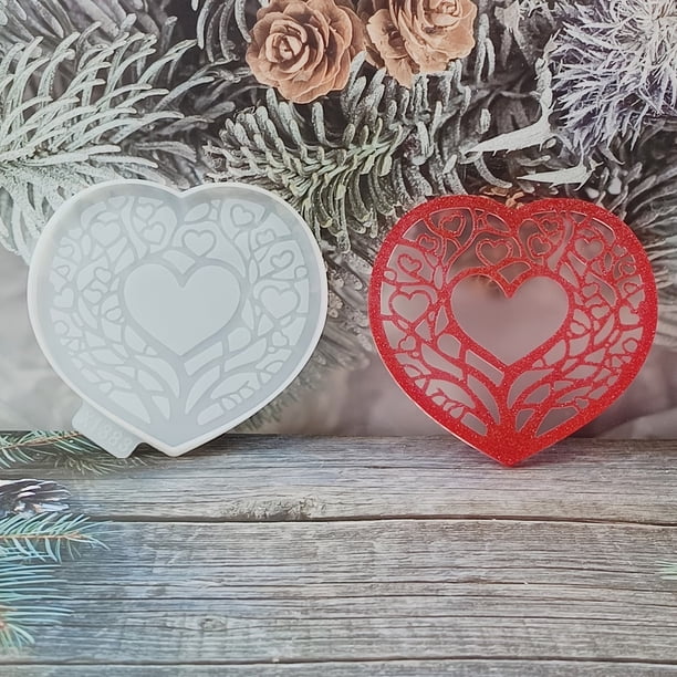Molde de posavasos de silicona, diseño de árbol de amor for posavasos de resina epoxi, perfecto for almohadillas de tazas DIY