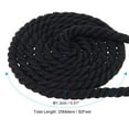 thumbnail image 2 of Unique Bargains Natural Twisted Cotton Rope 1/2 Inch x 82 Feet 3 Strand Tug of War Rope with Sealing Tape Black, 2 of 5