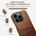 thumbnail image 3 of SaniMore Case for iPhone 15 Pro 6.1" 2023, Card Slots [Up to 2] Wear-resistant PU Leather Skin Shockproof PC Backplane Anti-fall Slim Lightweight Shell for iPhone 15 Pro, Brown, 3 of 6