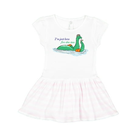 

Inktastic Loch Nessie I m Just Here for the Tea Gift Toddler Girl Dress