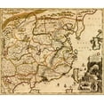 thumbnail image 2 of Vintage Maps 23x20 Gold Ornate Wood Framed with Double Matting Museum Art Print Titled - China 1700, 2 of 4