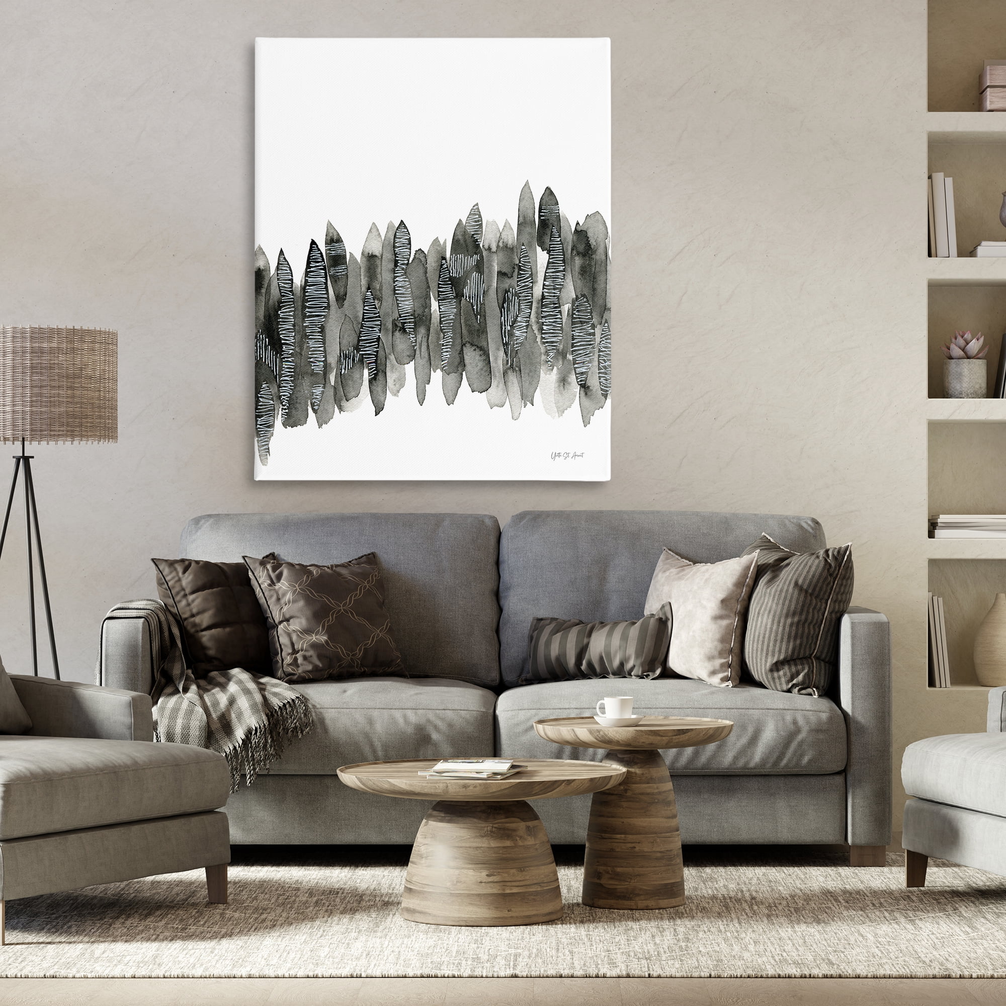 Stupell Industries Kindling Abstract Nature Abstract Painting Wrapped Canvas Art Print Wall Art, 36 x 48
