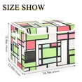 thumbnail image 5 of Yayeee Collapsible Cube Storage Bin with Lid Fabric Closet Decorative Basket with Handles, Green Abstract Geometric, 5 of 7