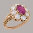 thumbnail image 2 of LBG British Made 9k Rose Gold Natural Ruby & Opal Womens Promise Ring - 33 size options - Size 7.75, 2 of 8