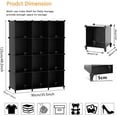 thumbnail image 2 of Cube Storage Rack 12 Cube Bookshelf DIY Plastic Closet Wardrobe Storage Rack with Mallet, Organizable Storage Rack for Home, Bedroom, White, 2 of 17