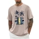 thumbnail image 1 of Camisas de Manga Larga para Hombres Imprimir Casual Cuello Redondo Blusa de Manga Corta, Camisas de Lino para Hombres, 1 of 8