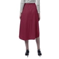 thumbnail image 4 of Moomaya Femmes Jupe W / Poches Taille Élastique Jupes d'Été Fluides Solides, 4 of 6