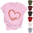 thumbnail image 1 of QIPOPIQ T-Shirts Graphiques Cœur pour Femmes Manches Courtes Tops d'Été en Liquidation, 1 of 3