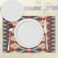 thumbnail image 3 of Ambesonne Ikat Place Mats Set of 4, Oriental Weaving Style, Standard Size, Red Orange Teal, 3 of 6