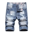 thumbnail image 2 of CYiJun Mens Jean Shorts Ripped Slim Fit Stretch Denim Shorts,Sizes M-3XL, 2 of 9