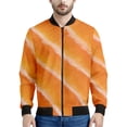 thumbnail image 2 of Chaqueta bomber con estampado 3D de salmón fresco para hombre y mujer, sudadera con estampado de carne de pescado sashimi, chaquetas de calle de manga larga con cremallera, 2 of 5