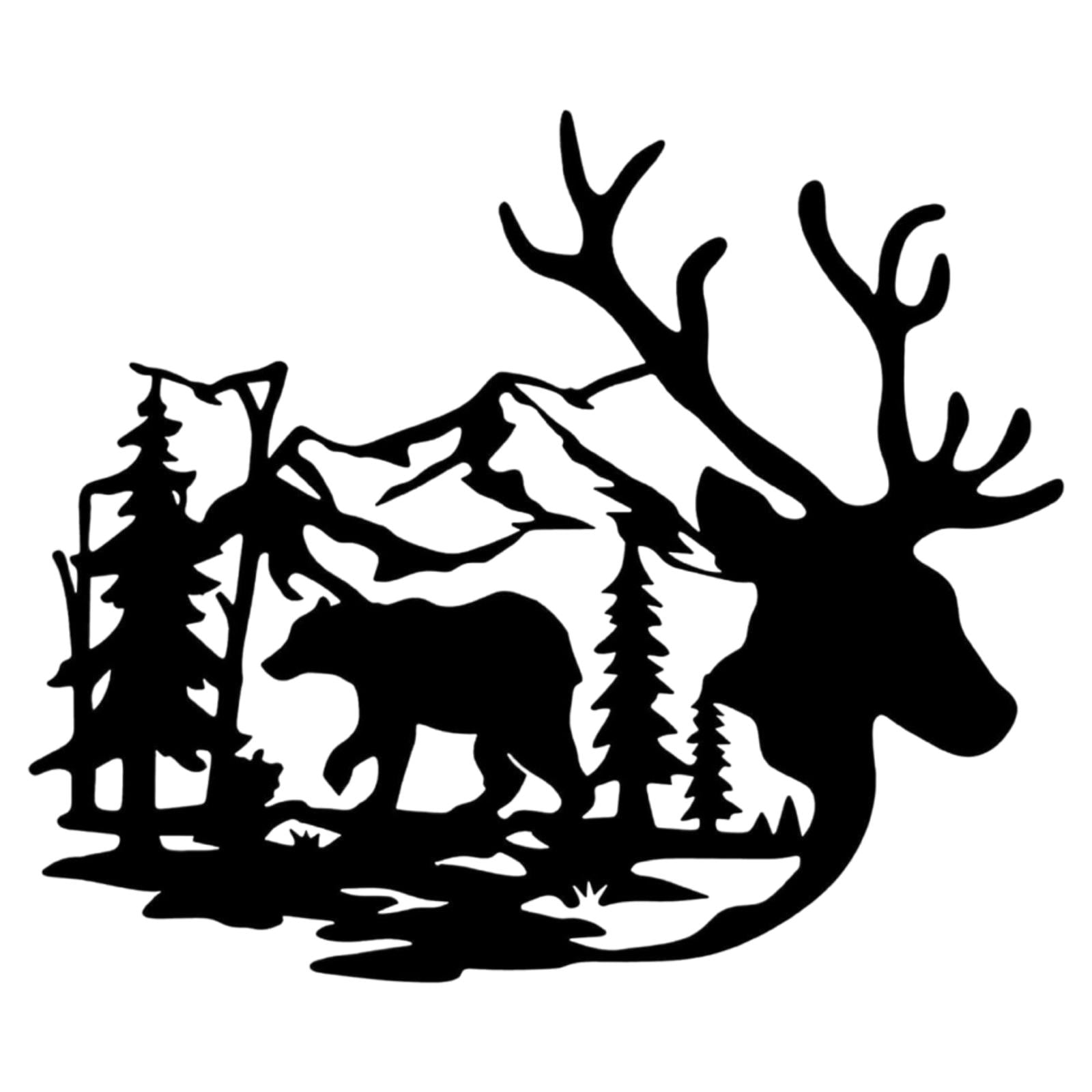 Bear Family Metal Wall Art Personalized Wildlife Christmas Decor Stainless Steel Welcome Gift Metal Wall Sculpture Forest Mountain For Home Office Living Room Bedroom Series 14 Size 18 Inches Diagonal