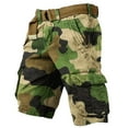 thumbnail image 5 of WTOBBY Men's Casual Summer Shorts with Camouflage Print, Loose Fit Work Style, Large Size, Multi-Pocket Utility, 5-Inch Mid-Length, No Belt Needed for Easy Wear,Dark Green L, 5 of 5