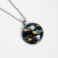 thumbnail image 4 of Starry Shark Glass Circular Pendant Necklace - Women's Jewelry, 4 of 5