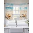 thumbnail image 5 of Summer Beach Sheer Curtains 54 Inch Long 2 Panels, Ocean Starfish Shell Plank Vintage Light Filtering Rod Pocket Curtains, Sheer Voile Drapes for Living Room Bedroom, 52"x54", 5 of 8