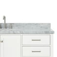 thumbnail image 4 of Ariel Cambridge 67 Inch Single Oval Sink Vanity With Carrara White Marble Countertop With 1.5 Edge In White, 4 of 10