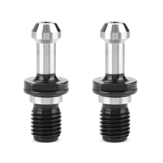 2 piezas BT40 45 grados, portaherramientas con perno de tracción, perilla de retención sólida para fresado CNC