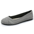 thumbnail image 2 of Ataiwee Women's Wide Width Flat Shoes, Classy Soft Round Toe Cross Line Design Ballet Flats.(2109002,GR/MF,11.5 Wide), 2 of 6