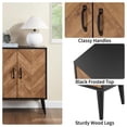 thumbnail image 2 of Demi Bonn Accent Cabinet with Adjustable Shelf, Kitchen Storage Cabinet with Herringbone Design, Sideboard for Living Room, Kitchen, Entryway, Black, 2 of 11