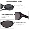 thumbnail image 4 of Lentes de Sol Ovalados Retro Laurinny de los 90 con Protección UV400 en Negro, 4 of 8