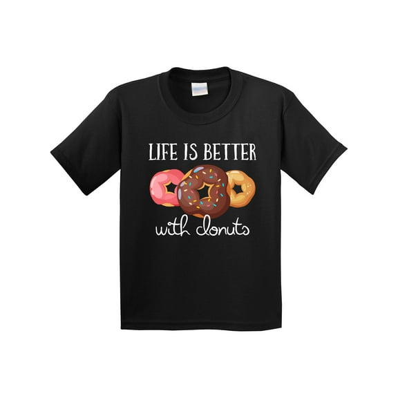 Inktastic Life is Better with Donuts Youth T-Shirt
