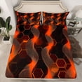 thumbnail image 2 of Castle Fairy Futuristic Geometric Hexagon 4 Pieces Queen Sheet Sets for Female Men Adults,Geometric Stripes Lines Ultra Soft Flat Sheet,Abstract Gradient Honeycomb Queen Fitted Sheet, 2 of 7