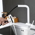 thumbnail image 5 of feetron White Kitchen Faucet with Pull Out Sprayer & 4 Spray Mode Single Hole Mixer Tap, 5 of 10
