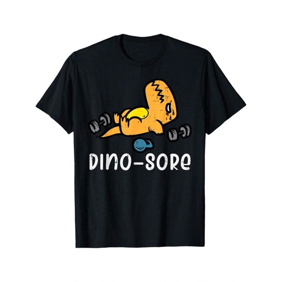 Gym Workout Dino Sore Exercise Fitness Boys Kids Women Men T-Shirt Casual Digital Print 220g Pure Heavy 100% Cotton T Shirt 100% Cotton