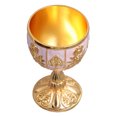 thumbnail image 3 of COPA DE ORO VINTAGE, 2 piezas Copa de Licor de Vino en Alivio de Metal Europa de Alta Adornos Retro Copa de Vino Para Beber en El Altar de la Primera Comunión, 3 of 7