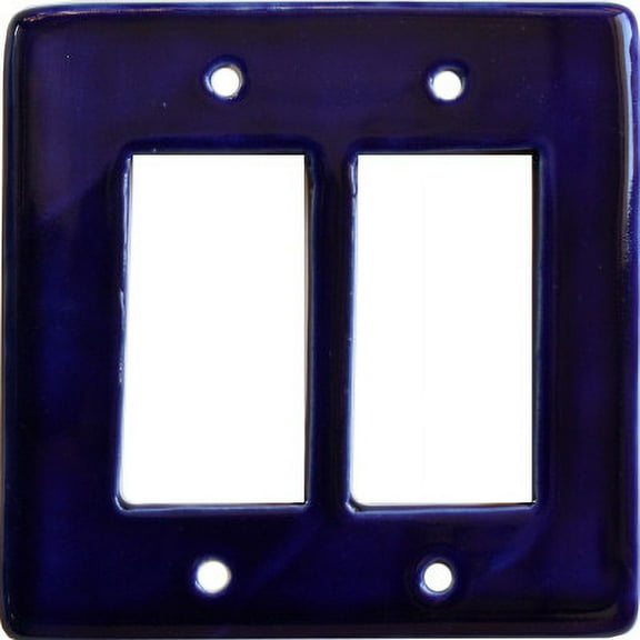 Cobalt Blue Talavera Double Decora Switch Plate