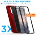thumbnail image 4 of For Samsung Galaxy S26 Ultra Case, 3-in-1 Rugged Shockproof Protective Cover with Hard Shell and Soft Rubber Bumper, Drop Protection Armor, Red, 4 of 6