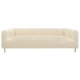 thumbnail image 4 of Ruth Sofa in Ivory Velvet with Gold Tone Metal Legs and 2 Toss Pillows, 4 of 8