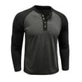 thumbnail image 4 of DDAPJ pyju Men's Long Sleeve Henley Shirts Knitting Cotton Button T-Shirts Fashion Casual Basic Tops Black S, 4 of 7