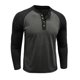 thumbnail image 4 of pstuiky manga larga para hombre, Camisa informal de manga larga raglán con botones y parches lisos para hombre Tops de talla grande para hombre s, 4 of 6