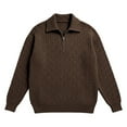 thumbnail image 3 of Quarter Zip Pullover Men 2026 Fall Winter Long Sleeve Casual Lapel Collar Plain Corduroy Pullover Sweatshirt, 3 of 5