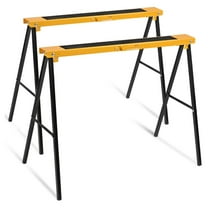 Saw Horses 2 Pack Folding, Heavy Duty Sawhorse w/ Non-slip Work Table Surface & 2x4 Fast Open Legs, Portable Sawhorses Bench Twin Pack for Woodworking