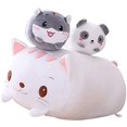 thumbnail image 3 of 20 cm Cute Plush Stuffed Animal Cylindrical Body Pillow,Super Soft Cartoon Hugging Toy Gifts for Bedding, Kids Sleeping Kawaii Pillow， Grey Cat, 3 of 5