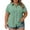 Mint Green, variant on Button Down Shirts For Women Oversized Tshirts Women's Plus Size Short Sleeve Button Down Shirt with Notch Collar and Patch Pockets Wine 3X