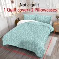 thumbnail image 3 of ZIATUBLES 3 Pcs King Size Polyester Duvet Cover Set, Teal Scroll Floral Print, Soft Washable Bedding with Zipper Closure, All-Season Bedroom Bed Linens,1 Duvet Cover and 2 Pillowcases, 3 of 8