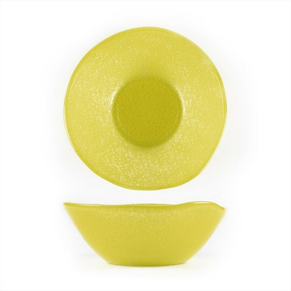 Turgla Fusion Glass dia.7.5" h:2.75" 20 oz. Round Yellow Glass Bowl