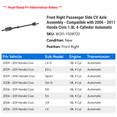 thumbnail image 2 of Front Right Passenger Side CV Axle Assembly - Compatible with 2006 - 2011 Honda Civic 1.8L 4-Cylinder Automatic 2007 2008 2009 2010, 2 of 2