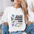 thumbnail image 4 of Jollimate Good News Jesus Loves You Shirt, Christian Floral Graphic Tee, John 3:16 Bible Verse Gift for Women, 4 of 6