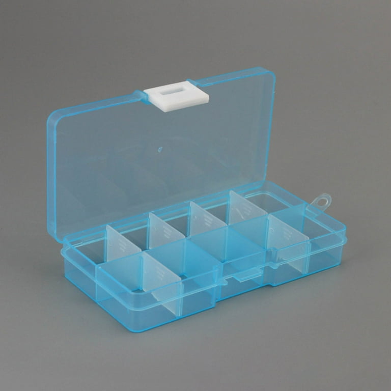Clear Plastic Storage Box 10 Compartment with Sealing Lid Container for  Case for Small Jewelry Ring for Pill Multicolor