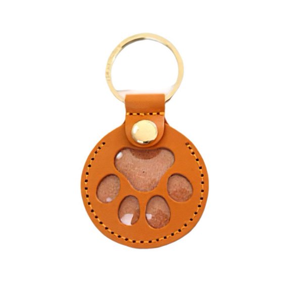 Leather Pet Memorial Keychain, Dog Paw Keepsake Photo Holder, Memorial Collection of Cat and Dog Fur, Heartfelt Keepsake Keychain Gift for Loss of Dogs and Cat, Memorials Gift for Pet Lovers