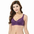 thumbnail image 3 of Baqcunre Bras For Women Women Push Up Deep V Ultrathin Underwire Padded Lace Brassiere Bra Bras For Women No Underwire Purple 32B, 3 of 5