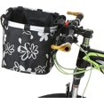 thumbnail image 3 of Universal Front Bike Basket for Small and Medium Dogs - 34 x 28 x 25 cm - Detachable Waterproof Canvas Hanging Storage Basket on Handlebar (Black Flow, 3 of 5