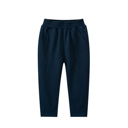 

kpmatpey Unisex Baby Boys Girls Pants High Waisted Elastic Straight Leg Solid Color Kid Athletic Trackpants with Pockets