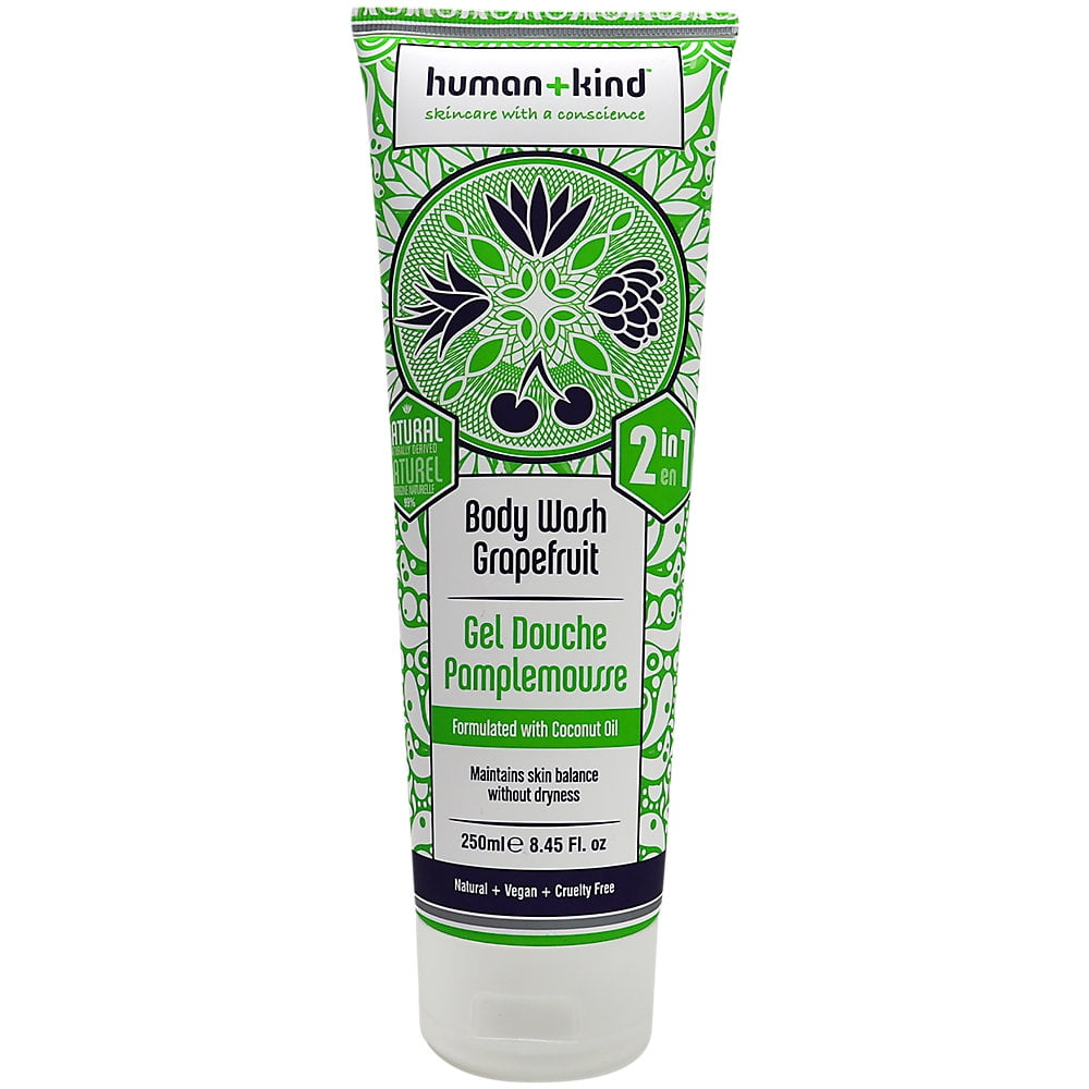Human+Kind Body Wash, Shower Gel Body Wash, Grapefruit, 8.45 Oz