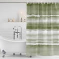 thumbnail image 2 of Sage Green Stripes Shower Curtain Set - Small 36" x 72" Washable Bathtub Curtain with 12 Hooks, Watercolor Gradient Abstract Striped Waterproof Fabric Stall Shower Curtains for Bathroom Décor, 2 of 6